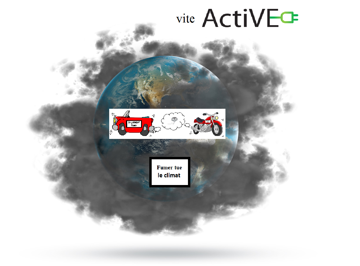Globe pollution air climat voiture moto electrique ActiVE